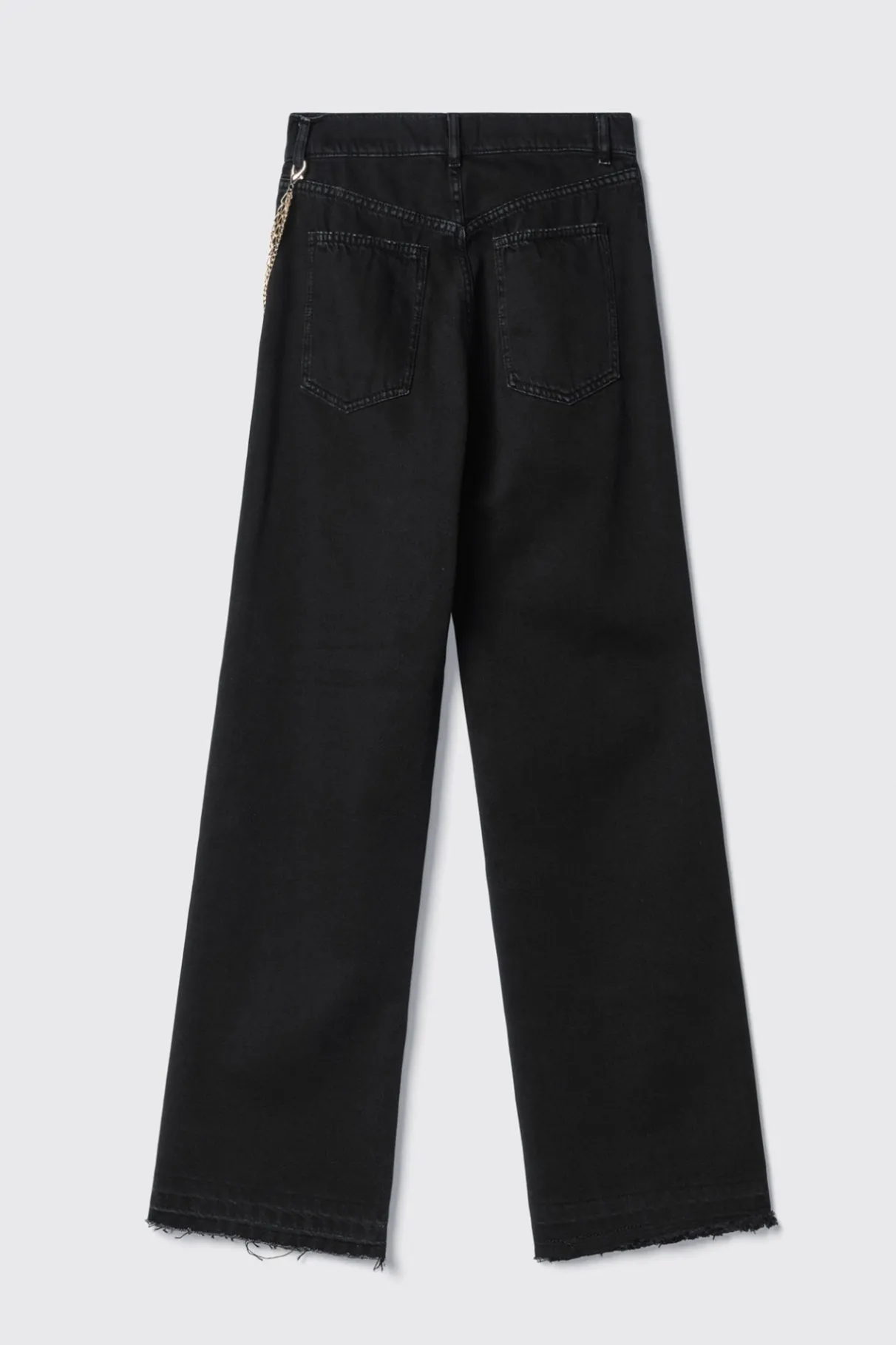 Pantaloni & Leggings|Denim^Gaëlle Pantalone boy straight con mix catene • - Paris Nero