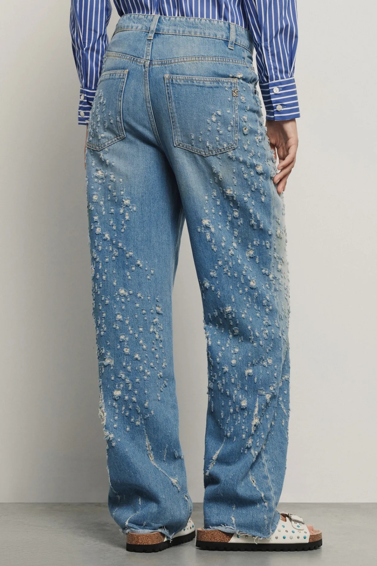 Pantaloni & Leggings|Denim^Gaëlle Pantalone boy straight loose fit • - Paris Blu