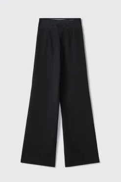 Pantaloni & Leggings^Gaëlle Pantalone dritto con dettaglio tulle in vita • - Paris Nero