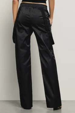 Pantaloni & Leggings^Gaëlle Pantalone dritto con dettaglio nastro logato • - Paris Nero