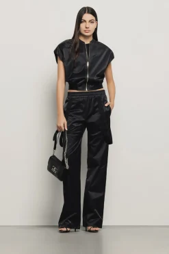 Pantaloni & Leggings^Gaëlle Pantalone dritto con dettaglio nastro logato • - Paris Nero
