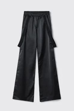 Pantaloni & Leggings^Gaëlle Pantalone dritto con dettaglio nastro logato • - Paris Nero