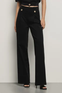 Pantaloni & Leggings^Gaëlle Pantalone dritto con dettaglio in vita • - Paris Nero