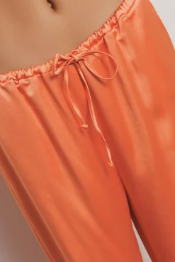 Pantaloni & Leggings^Gaëlle Pantalone dritto in raso • - Paris Arancione melone