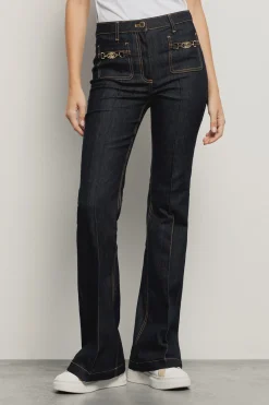 Pantaloni & Leggings|Denim^Gaëlle Pantalone flare slim con orlo fondo • - Paris Blu