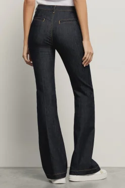 Pantaloni & Leggings|Denim^Gaëlle Pantalone flare slim con orlo fondo • - Paris Blu