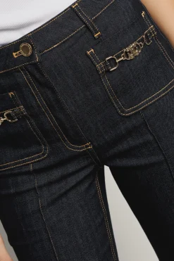 Pantaloni & Leggings|Denim^Gaëlle Pantalone flare slim con orlo fondo • - Paris Blu