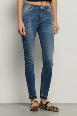 Pantaloni & Leggings|Denim^Gaëlle Pantalone mandy skinny carry over con morsetti • - Paris Blu