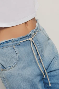 Pantaloni & Leggings|Denim^Gaëlle Pantalone maxi palazzo con coulisse • - Paris Blu