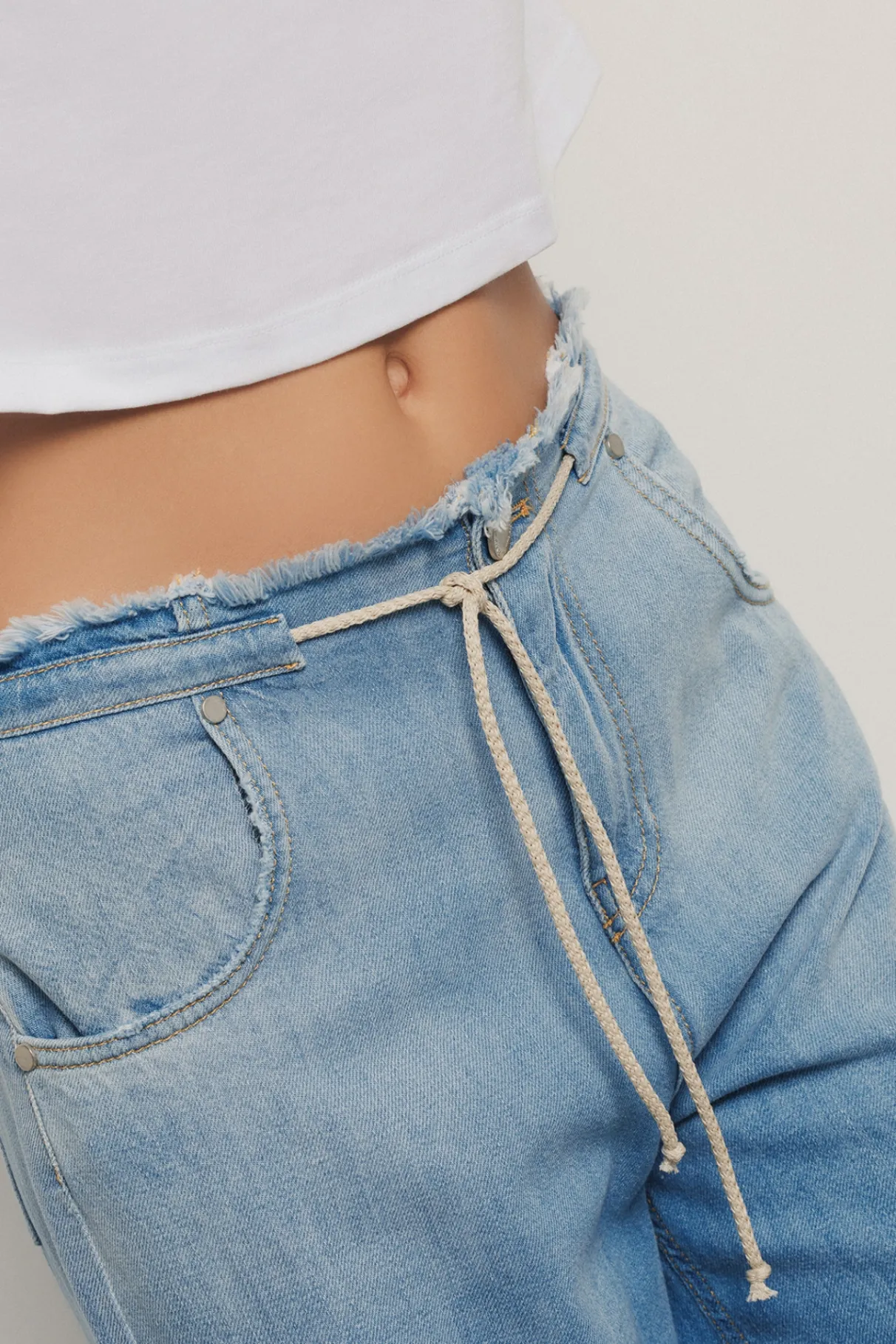 Pantaloni & Leggings|Denim^Gaëlle Pantalone maxi palazzo con coulisse • - Paris Blu