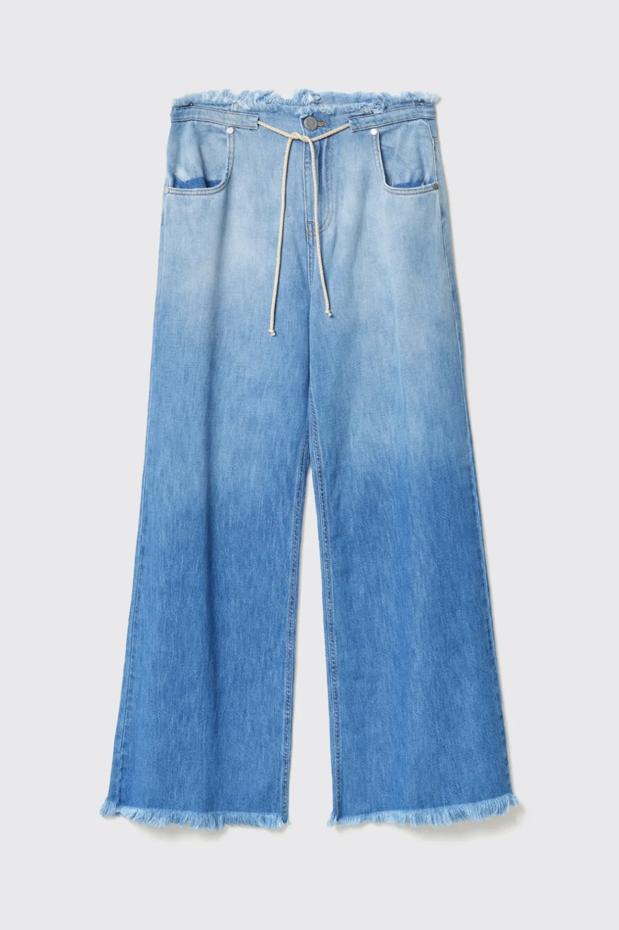 Pantaloni & Leggings|Denim^Gaëlle Pantalone maxi palazzo con coulisse • - Paris Blu