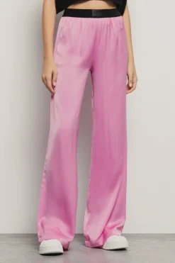 Pantaloni & Leggings^Gaëlle Pantalone morbido in raso • - Paris Rosa orchidea