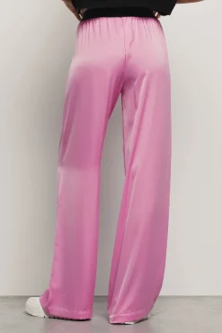 Pantaloni & Leggings^Gaëlle Pantalone morbido in raso • - Paris Rosa orchidea