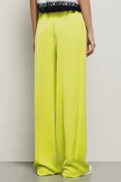 Pantaloni & Leggings^Gaëlle Pantalone morbido in raso • - Paris Giallo lime