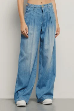 Pantaloni & Leggings|Denim^Gaëlle Pantalone palazzo chino straight • - Paris Blu