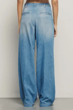 Pantaloni & Leggings|Denim^Gaëlle Pantalone palazzo chino straight • - Paris Blu
