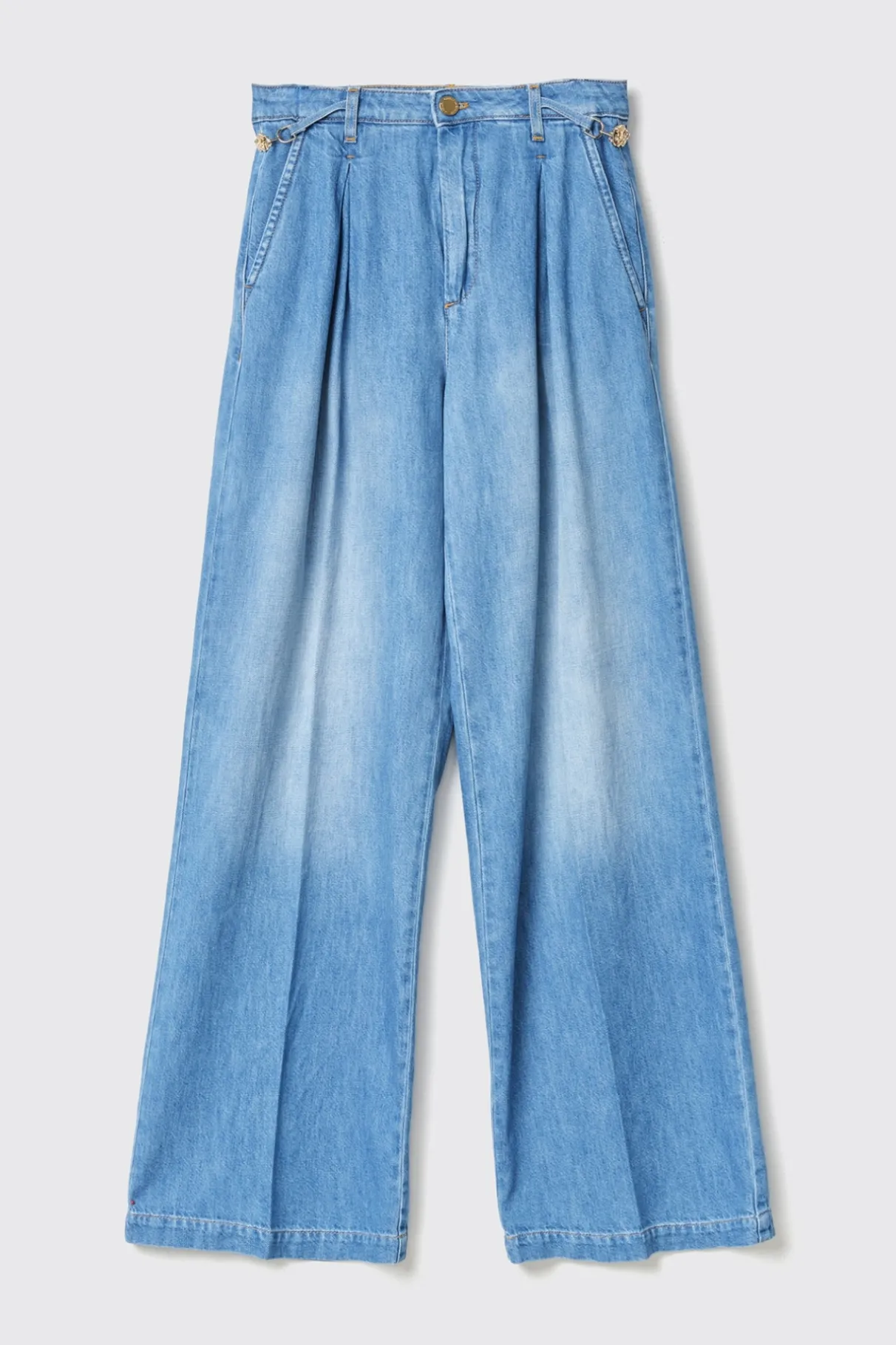 Pantaloni & Leggings|Denim^Gaëlle Pantalone palazzo chino straight • - Paris Blu