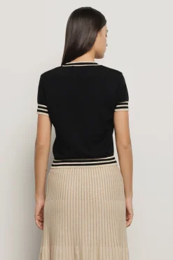 Maglieria^Gaëlle Pullover regular manica corta • - Paris Nero