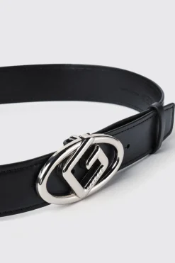 Cinture^Gaëlle Reg belt con fibbia maxi g • - Paris Nero argento