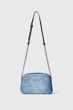 Borse A Tracolla|Denim^Gaëlle Reg camera bag denim a rombi applicazione metal logo • - Paris Denim light blu