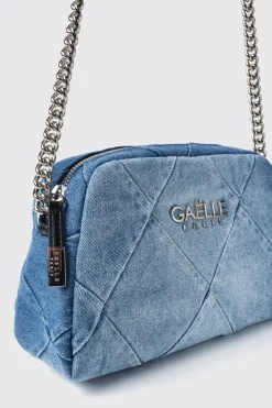 Borse A Tracolla|Denim^Gaëlle Reg camera bag denim a rombi applicazione metal logo • - Paris Denim light blu