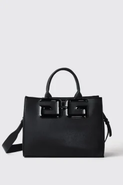Borse A Mano|Borse A Tracolla^Gaëlle Reg hand bag in vernice con maxi patch double g • - Paris Nero