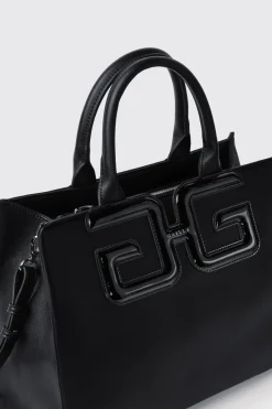 Borse A Mano|Borse A Tracolla^Gaëlle Reg hand bag in vernice con maxi patch double g • - Paris Nero