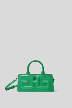 Borse A Mano|Borse A Tracolla^Gaëlle Reg hand bag in vernice con maxi patch double g • - Paris Verde