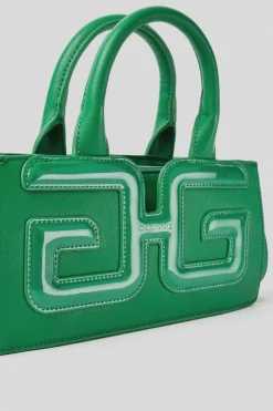 Borse A Mano|Borse A Tracolla^Gaëlle Reg hand bag in vernice con maxi patch double g • - Paris Verde
