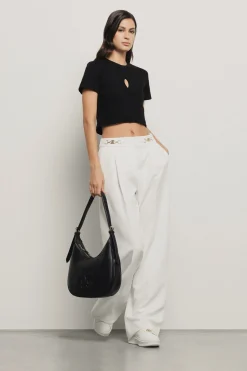 Borse A Tracolla^Gaëlle Reg hobo con logo patch embossed • - Paris Nero