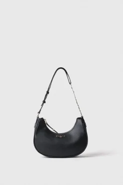Borse A Mano|Borse A Tracolla^Gaëlle Reg moon bag con logo in metallo e logo catena su tracolla • - Paris Nero