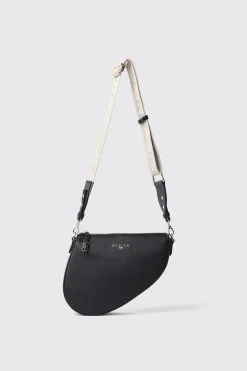 Borse A Mano^Gaëlle Reg moon bag con logo in metallo e tracolla jacquard • - Paris Nero
