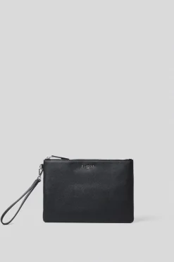 Pochette^Gaëlle Reg pochette ecopelle logo in metallo • - Paris Nero