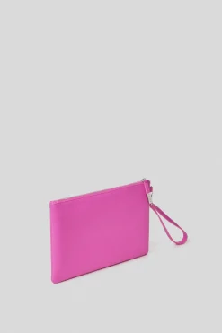 Pochette^Gaëlle Reg pochette ecopelle logo in metallo • - Paris Fucsia