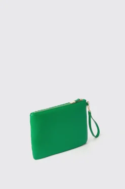Pochette^Gaëlle Reg pochette plisse' e logo in metallo • - Paris Verde