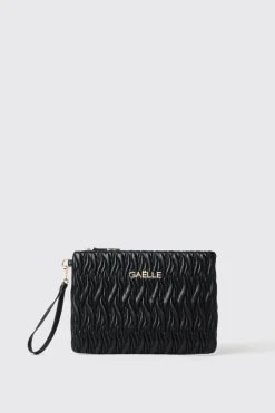Pochette^Gaëlle Reg pochette plisse' e logo in metallo • - Paris Nero
