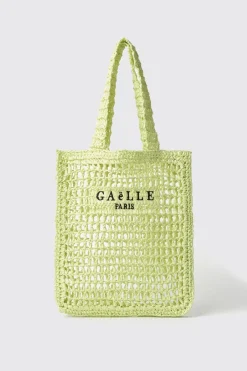 Shopper & Zaini|Borse A Tracolla^Gaëlle Reg shopper con logo ricamato • - Paris Lime