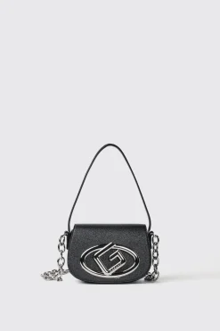 Borse A Mano|Borse A Tracolla^Gaëlle Reg shoulder strap con catena maxi g galvanica in tono • - Paris Nero