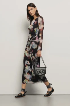 Borse A Mano|Borse A Tracolla^Gaëlle Reg shoulder strap con catena maxi g galvanica in tono • - Paris Nero