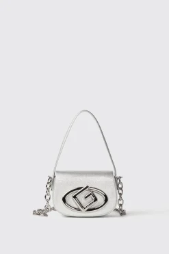 Borse A Mano|Borse A Tracolla^Gaëlle Reg shoulder strap con catena maxi g galvanica in tono • - Paris Argento