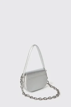 Borse A Mano|Borse A Tracolla^Gaëlle Reg shoulder strap con catena maxi g galvanica in tono • - Paris Argento