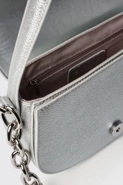 Borse A Mano|Borse A Tracolla^Gaëlle Reg shoulder strap con catena maxi g galvanica in tono • - Paris Argento