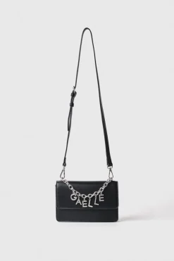 Borse A Mano|Borse A Tracolla^Gaëlle Reg shoulder strap con catena e letterine logo strass • - Paris Nero