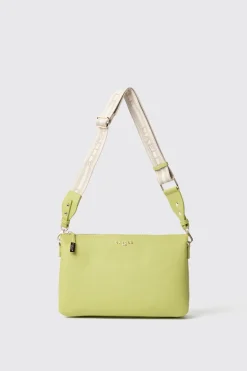 Borse A Tracolla^Gaëlle Reg shoulder strap con logo in metallo e tracolla jacquard • - Paris Lime