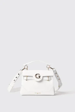 Borse A Mano|Borse A Tracolla^Gaëlle Reg shoulder strap con logo e applicazione g in metallo • - Paris Bianco