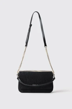 Borse A Mano|Borse A Tracolla^Gaëlle Reg shoulder strap jacquard con logo in metallo • - Paris Nero
