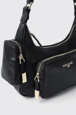 Borse A Mano|Borse A Tracolla^Gaëlle Regular shoulder strap con logo in metallo • - Paris Nero