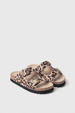 Sandali^Gaëlle Sandalo 2 fasce con stampa animalier • - Paris Animalier beige