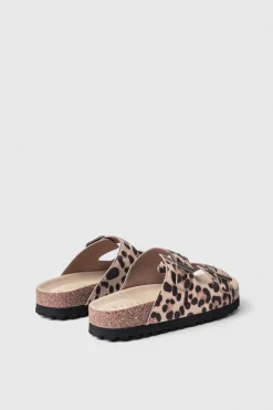 Sandali^Gaëlle Sandalo 2 fasce con stampa animalier • - Paris Animalier beige