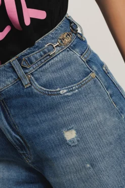Gonne & Shorts|Denim^Gaëlle Short carry over con morsetti • - Paris Blu